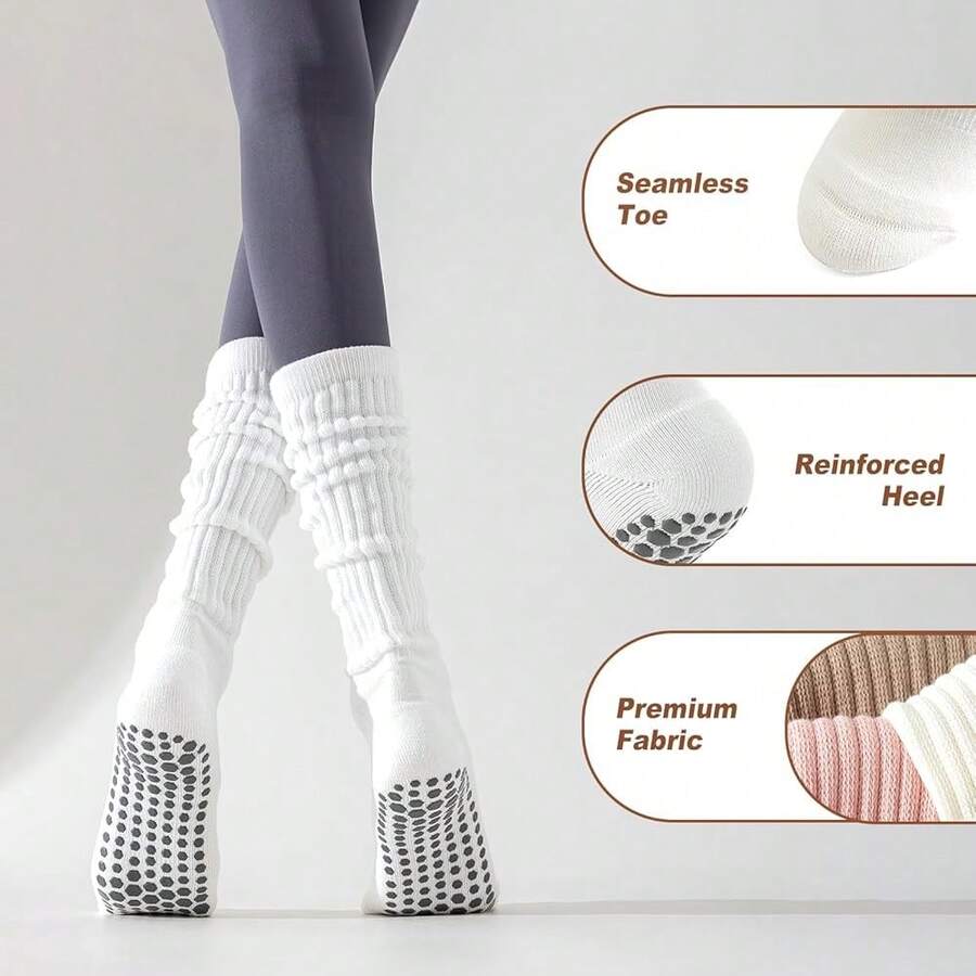Grip Sock Yoga - Long Scrunch Non Slip Yoga Socks