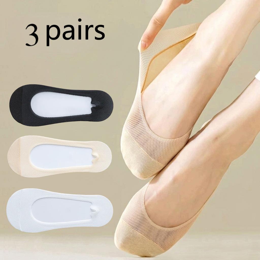 3Pairs,Women Invisible No Show - Invisibility Sock Loafer บทวิจารณ์และราคา