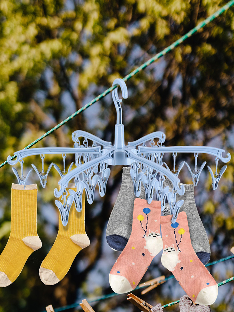 24 Clips Folding Clothes Dryer - Sock Organizer Tray บทวิจารณ์และราคา