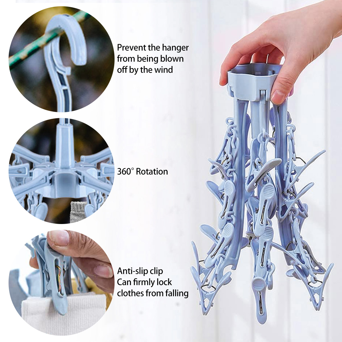 24 Clips Folding Clothes Dryer - Sock Organizer Tray บทวิจารณ์และราคา