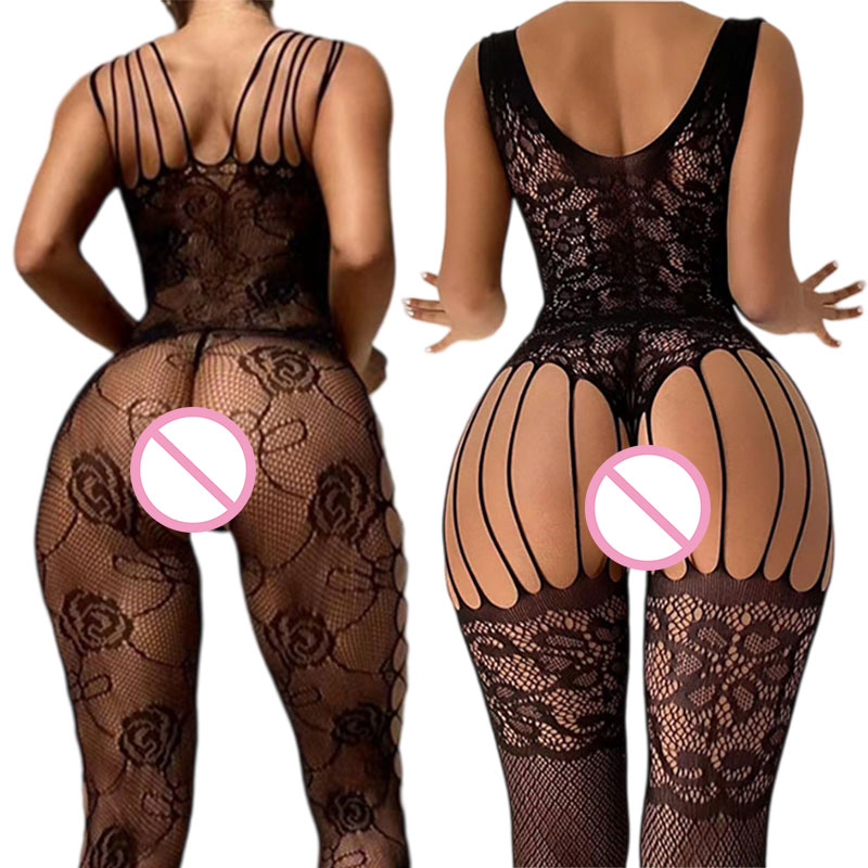 Black Crotchless Soft Stretch  - Fishnet Stocking Women บทวิจารณ์และราคา