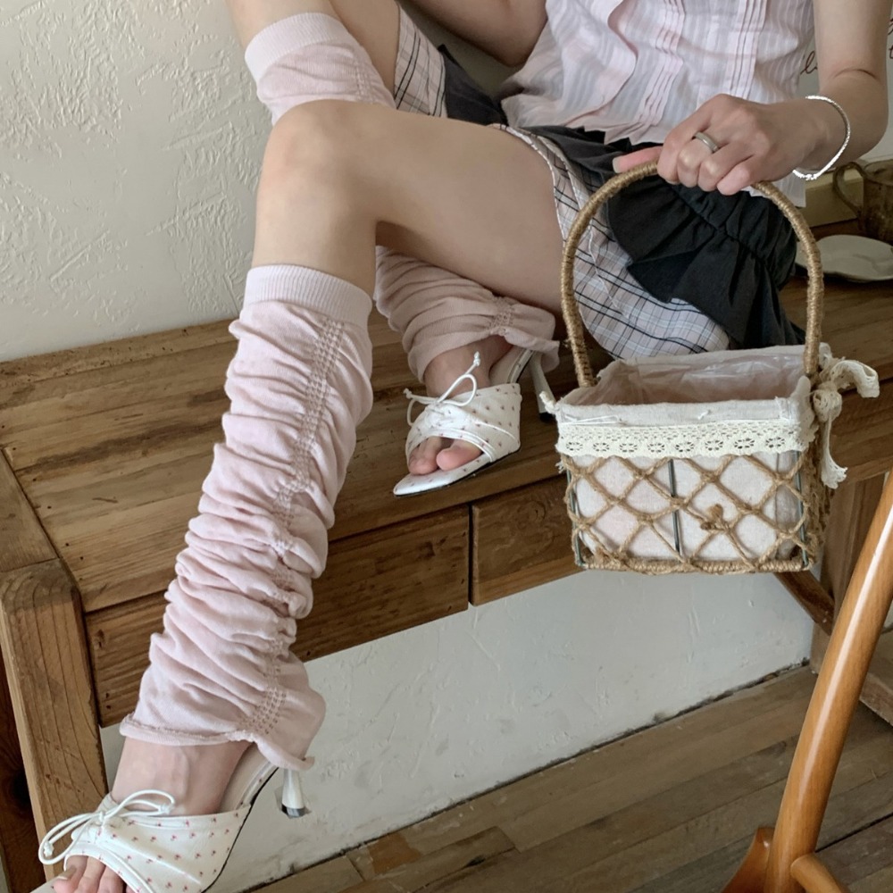 Pink Ruffle Bubble Slouchy Leg - Boot Sock Slouchy บทวิจารณ์และราคา