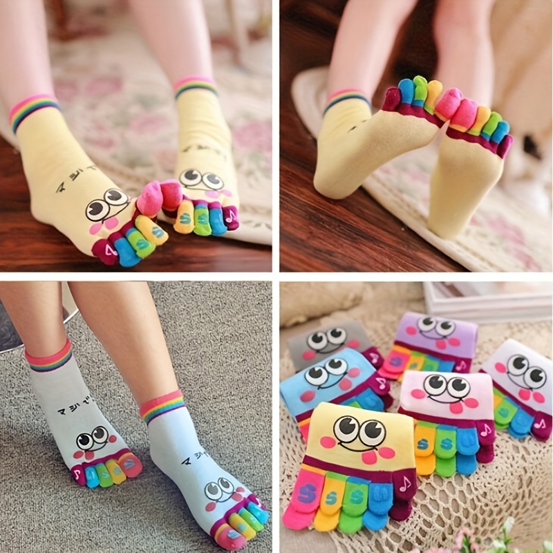 3pairs//Cartoon printed toe so - Toe Sock Split บทวิจารณ์และราคา