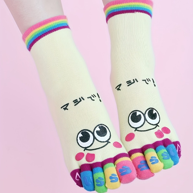3pairs//Cartoon printed toe so - Toe Sock Split บทวิจารณ์และราคา