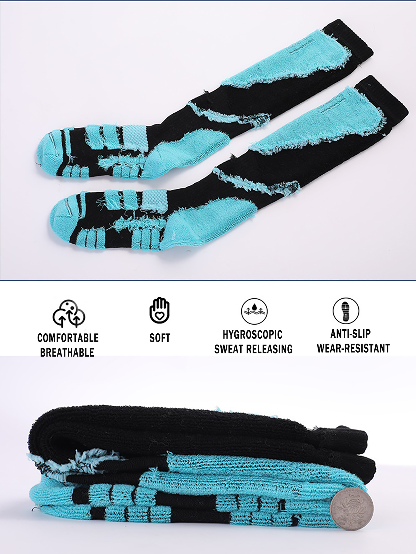 2 Pairs Ski Socks, Cold Weathe - Thermal Sock Winter บทวิจารณ์และราคา