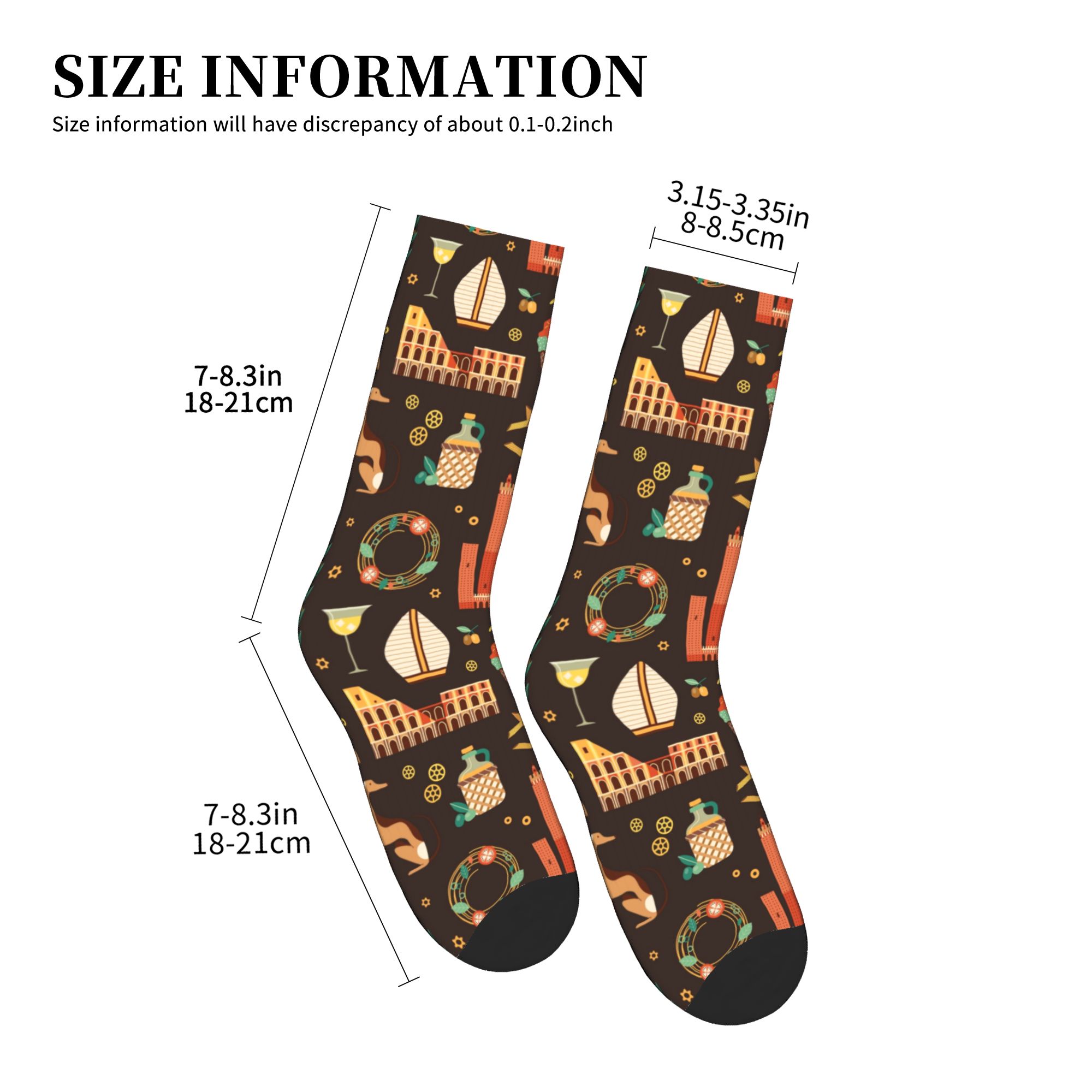 Italy Travel Italian Food Land - Dress Sock Men บทวิจารณ์และราคา
