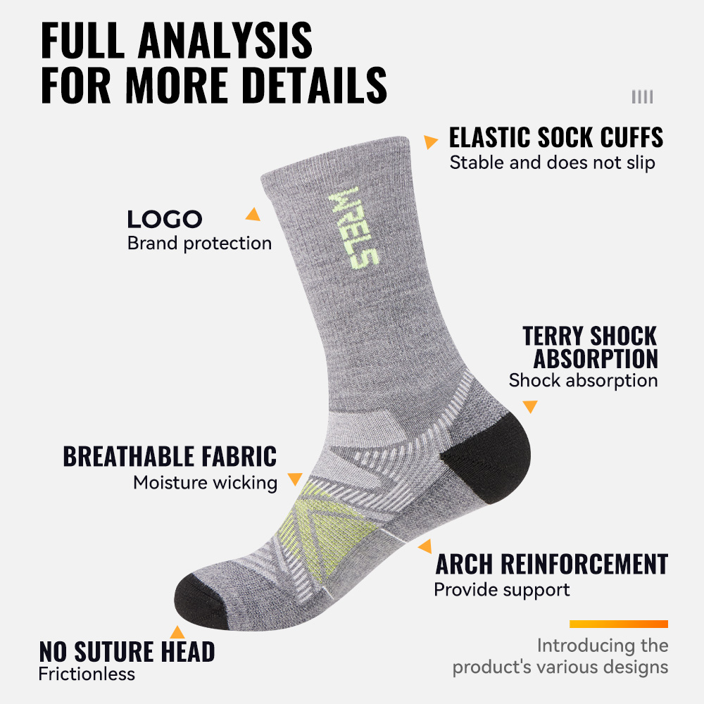 WRELS 1/2/3 Pairs Merino Wool  - Wool Hiking Sock บทวิจารณ์และราคา