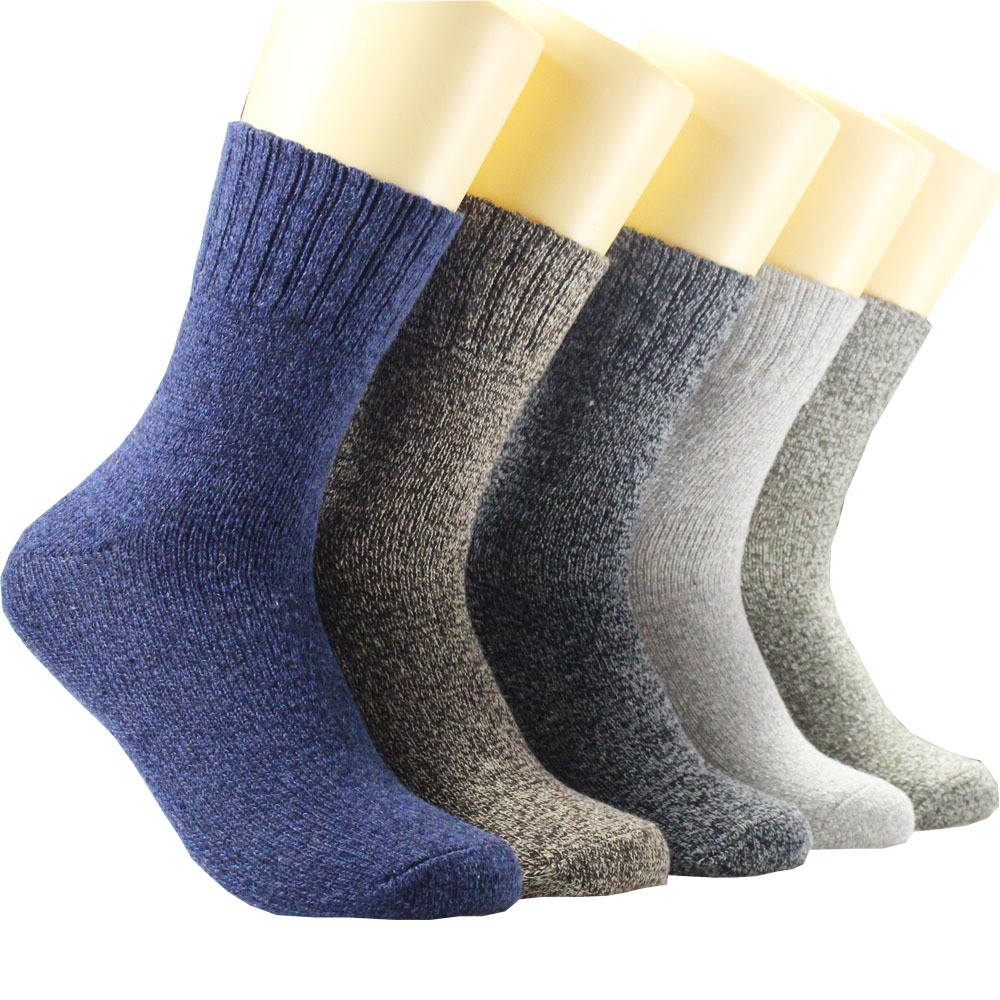 5 Pairs 1 Lot Men's Winter War - Cotton Crew Sock Pack บทวิจารณ์และราคา