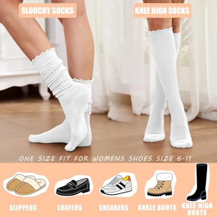 Women's Ruffle Slouchy Socks 3 - Boot Sock Slouchy บทวิจารณ์และราคา
