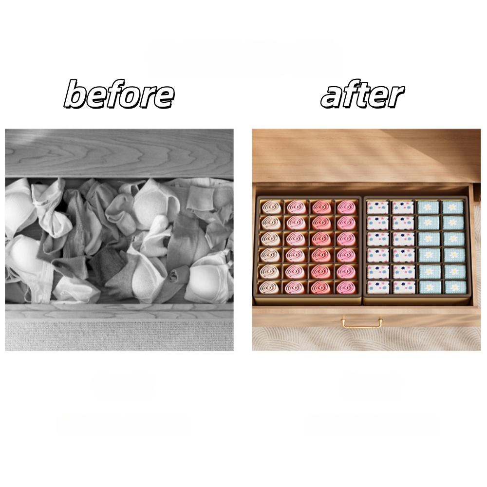 1pc 24grids Cabinet Underwear  - Sock Organizer Tray บทวิจารณ์และราคา