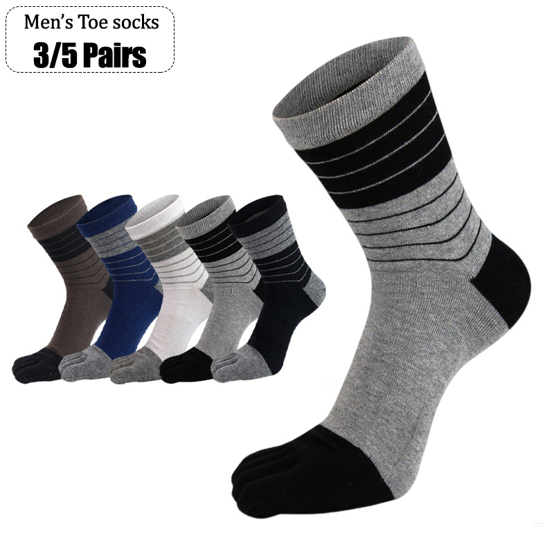 3/5 Pairs Men Five Toe Crew So - Toe Sock Split บทวิจารณ์และราคา