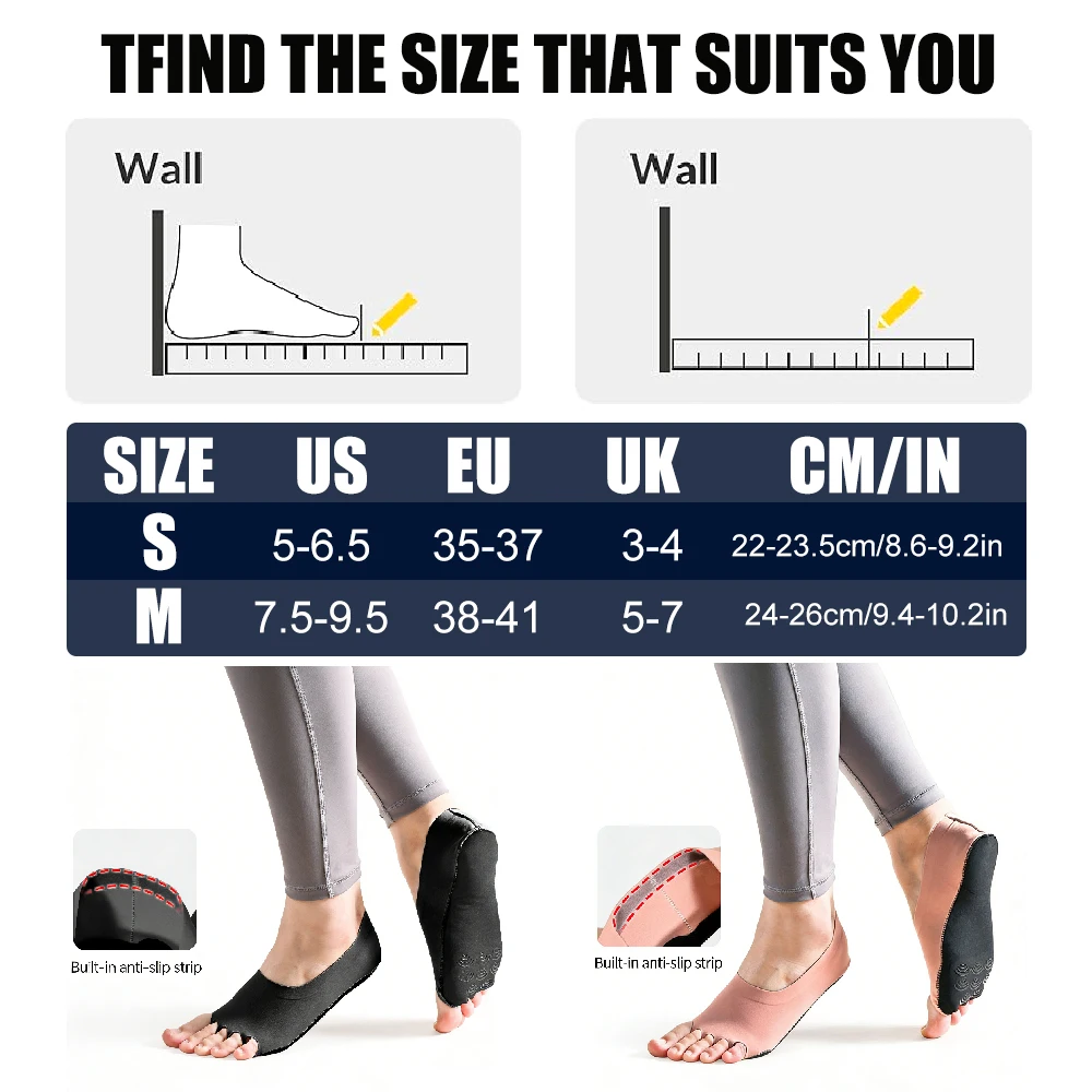 1Pair Toeless Yoga Socks for W - Grip Sock Yoga บทวิจารณ์และราคา