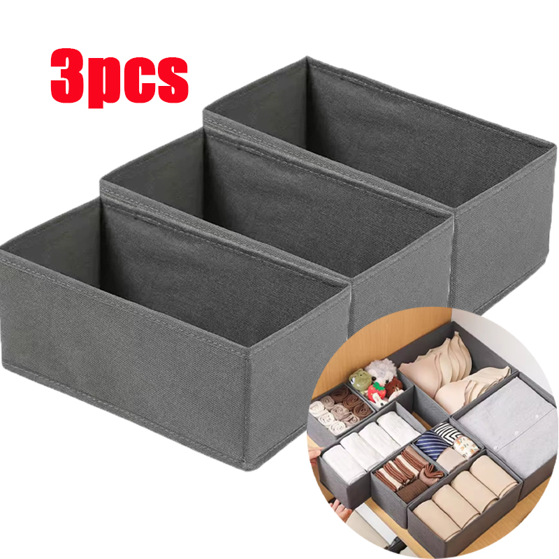 3PC Fabric Underwear Storage B - Sock Organizer Tray บทวิจารณ์และราคา