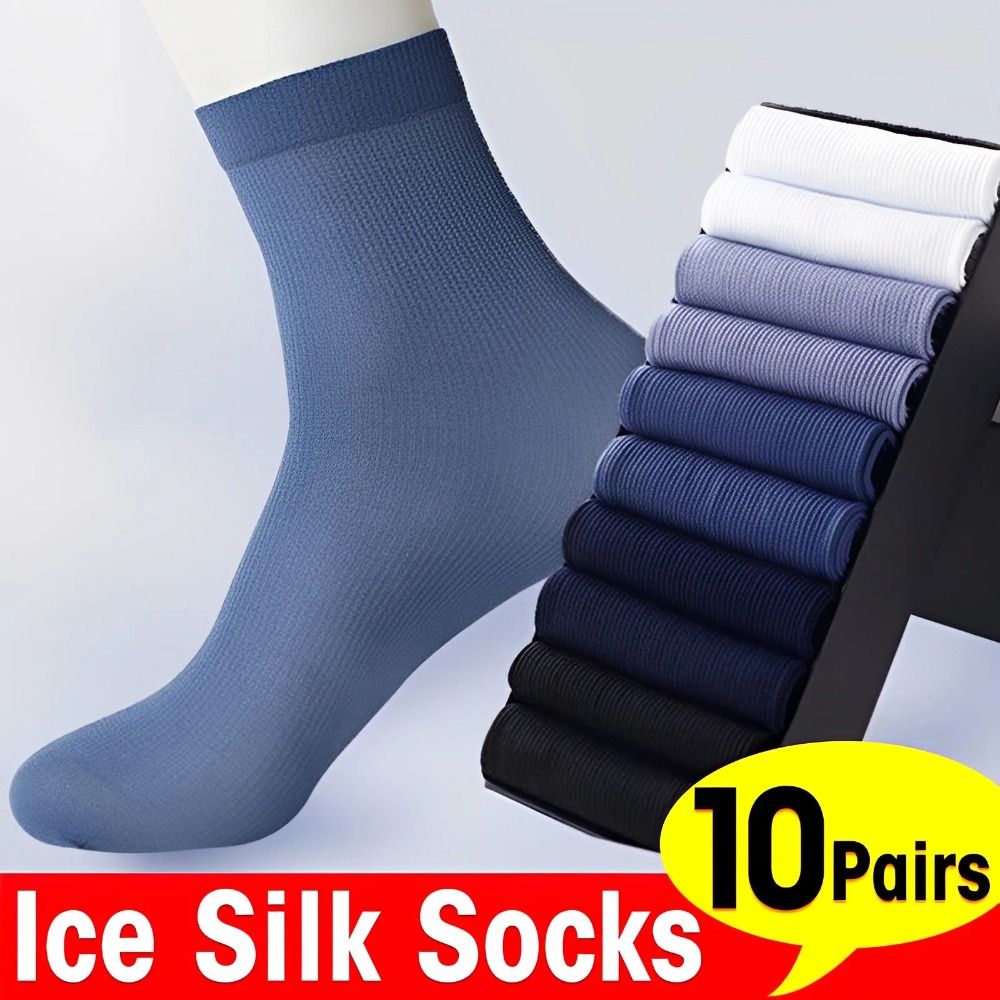 10pairs Men Ice Silk Socks Sum - Silk Sock Bamboo บทวิจารณ์และราคา