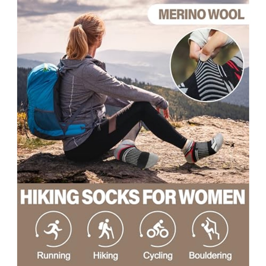 LANLEO Merino Wool Ankle Runni - Wool Hiking Sock บทวิจารณ์และราคา