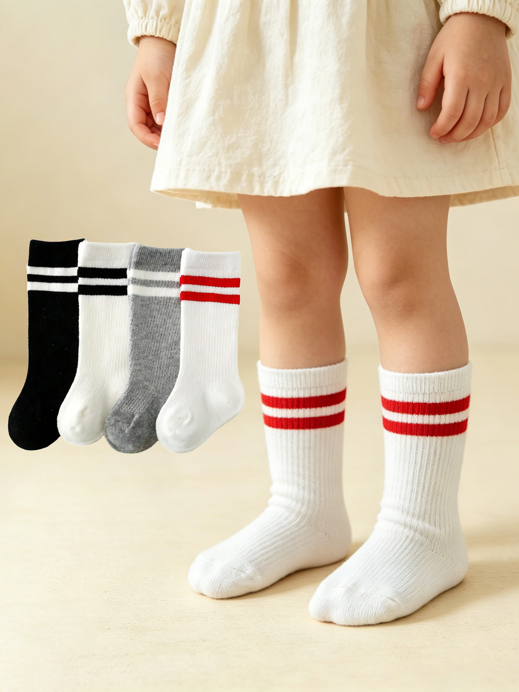 4-Pack Baby Toddler Striped Cr - Cotton Crew Sock Pack บทวิจารณ์และราคา