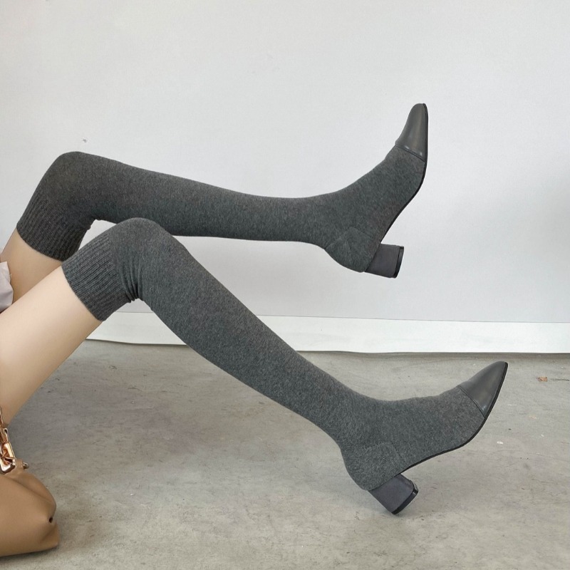 High Knee Sock Shoes 2025 New  - Knee High Sock Women บทวิจารณ์และราคา