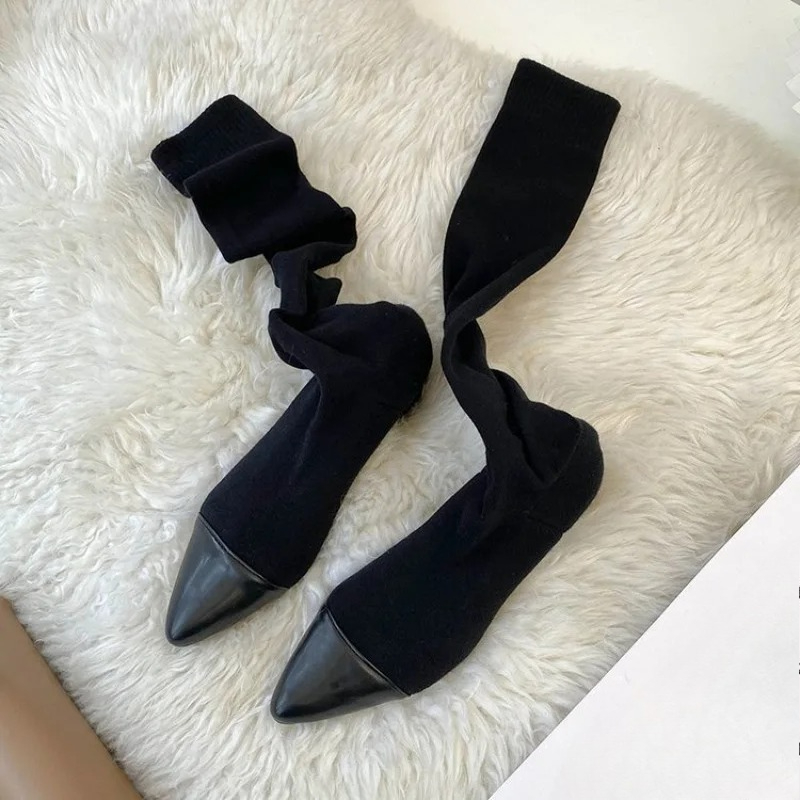 High Knee Sock Shoes 2025 New  - Knee High Sock Women บทวิจารณ์และราคา