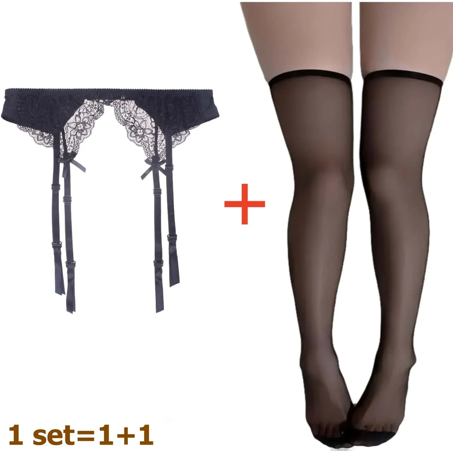 2PCS Women's Suspender Lace St - Tights Pantyhose Sheer บทวิจารณ์และราคา