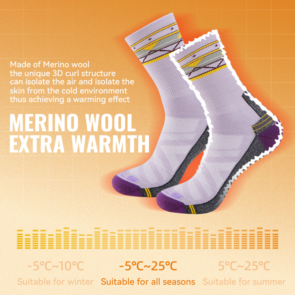 WRELS 1/2/3 Pairs Merino Wool  - Wool Hiking Sock บทวิจารณ์และราคา