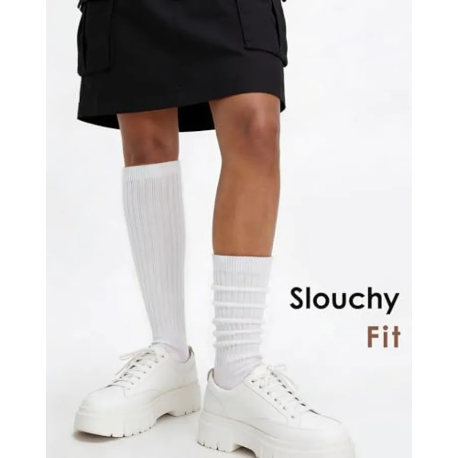 3Pairs Slouchy Socks for Women - Boot Sock Slouchy บทวิจารณ์และราคา
