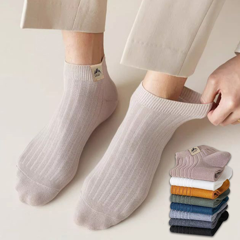5Pairs Men's Simple Crew Socks - Ankle Sock Low Cut บทวิจารณ์และราคา