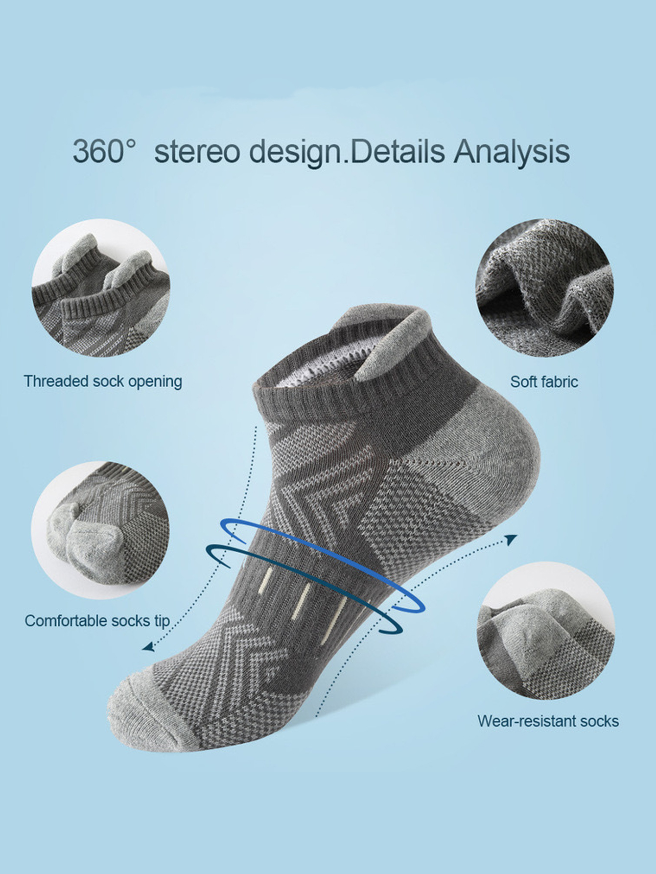 6/12Pairs Men's Arrow Print An - Athletic Sock Cushion บทวิจารณ์และราคา