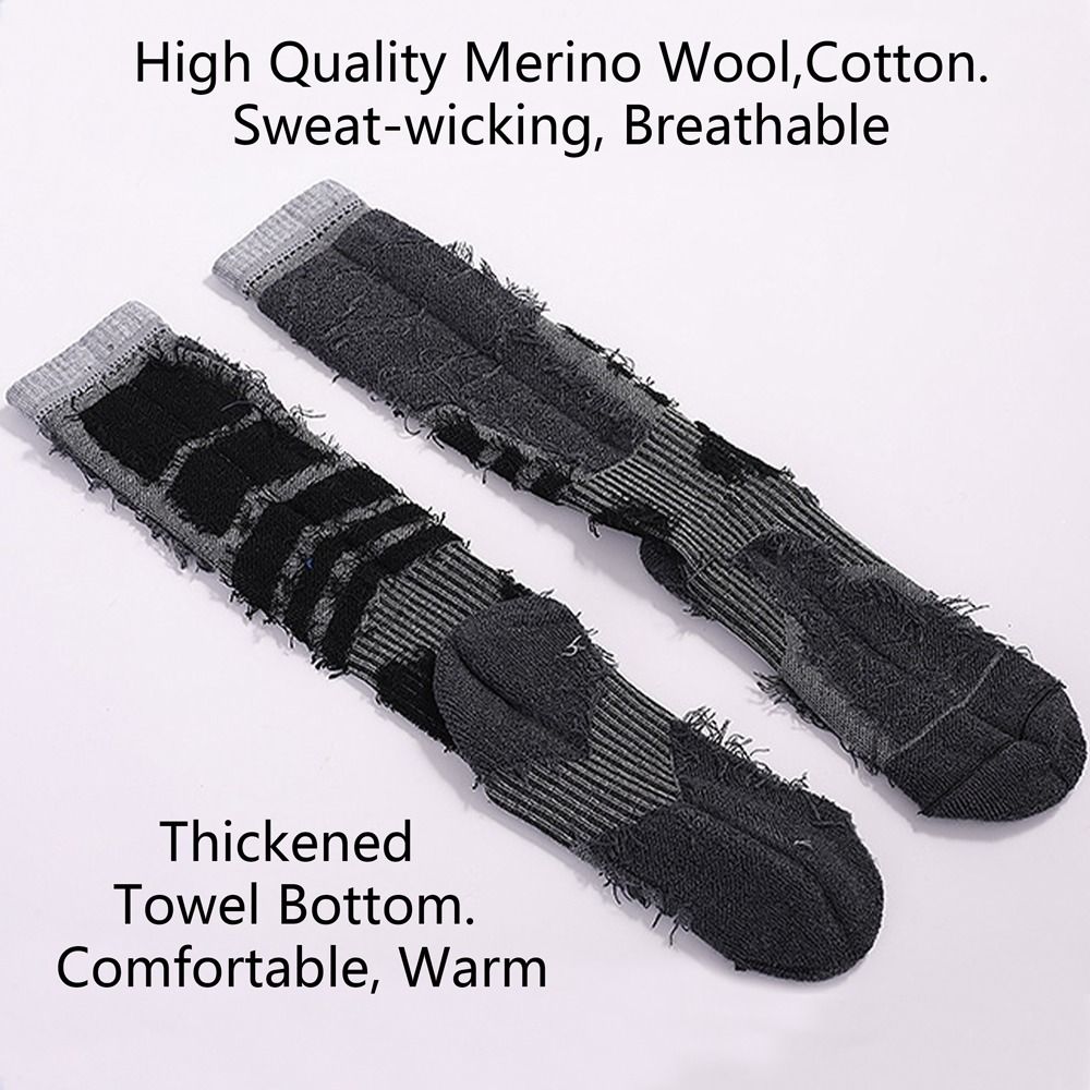 Thickened Merino Wool Outdoor  - Wool Hiking Sock บทวิจารณ์และราคา