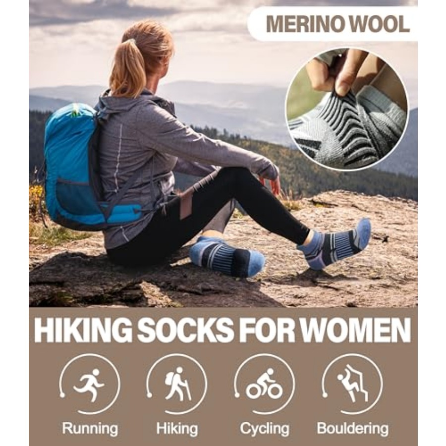 LANLEO Merino Wool Ankle Runni - Wool Hiking Sock บทวิจารณ์และราคา