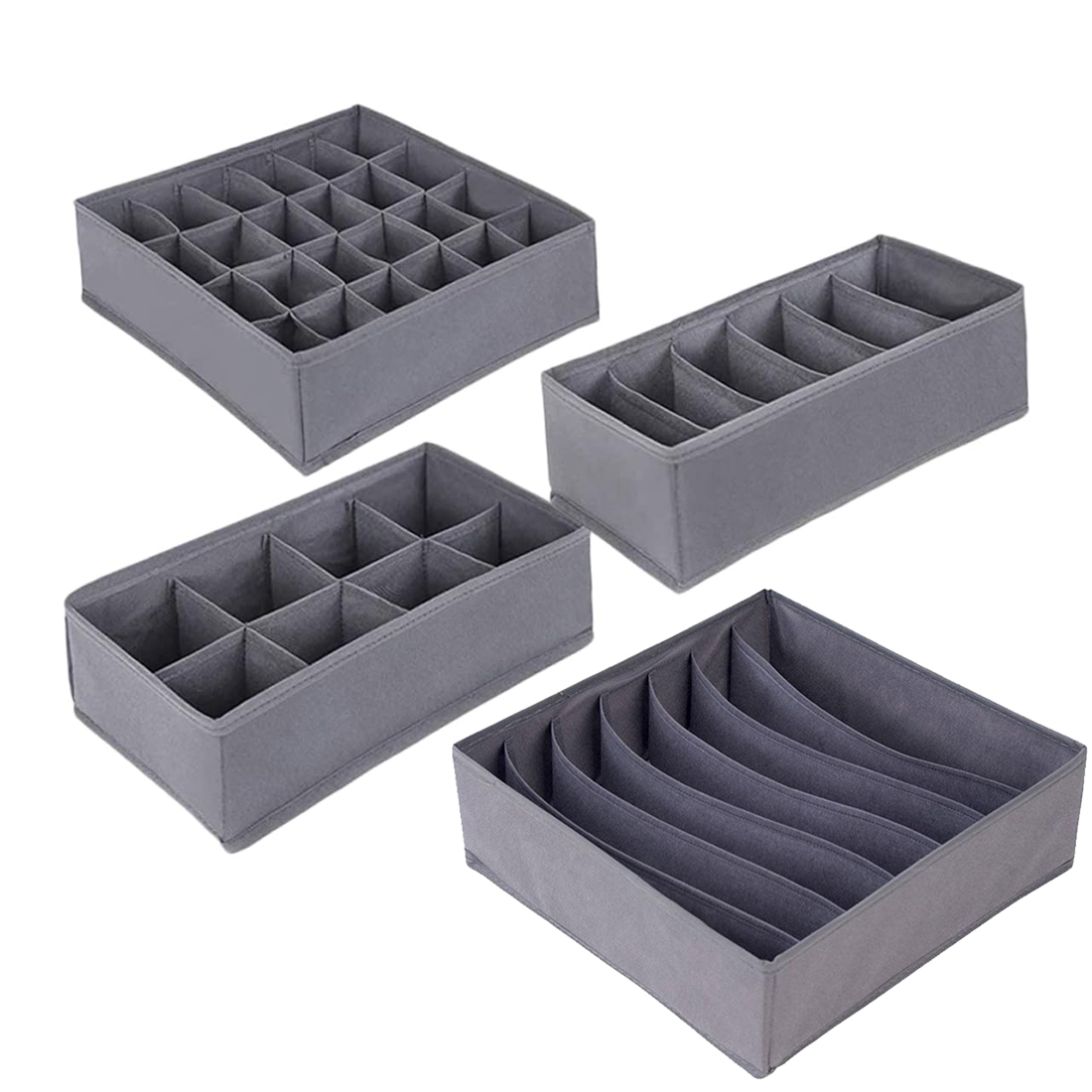 6/7/8/24 Grids Foldable Fabric - Sock Organizer Tray บทวิจารณ์และราคา