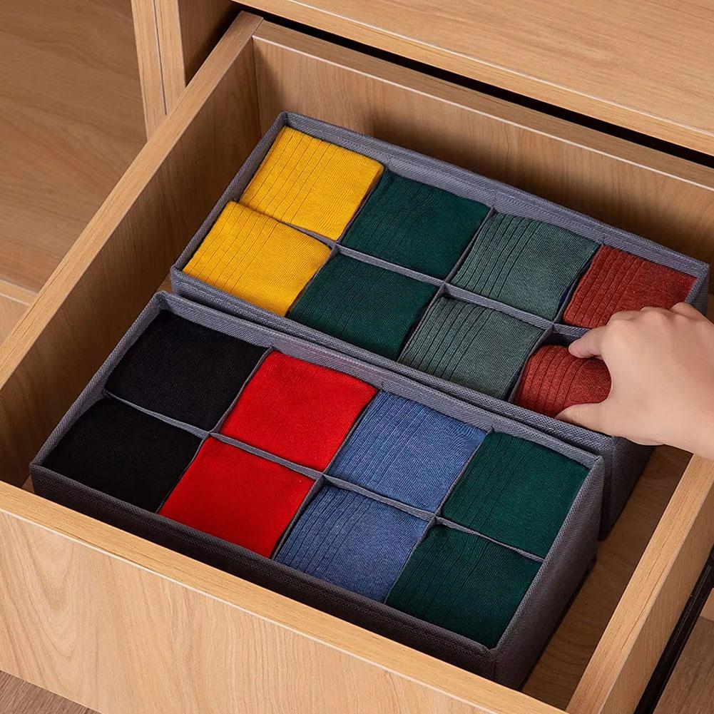 6/7/8/24 Grids Foldable Fabric - Sock Organizer Tray บทวิจารณ์และราคา